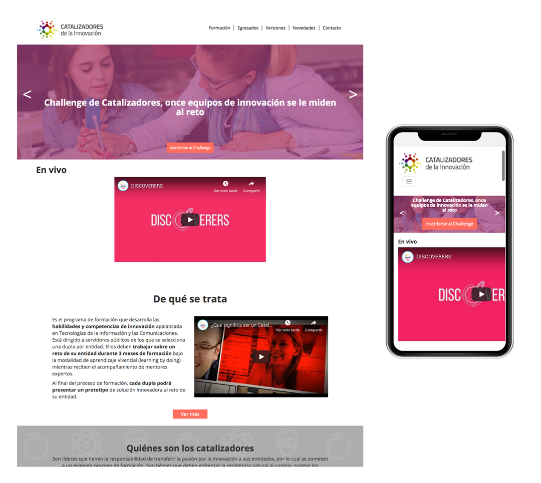 Sitio Web Catalizadores de la Innovación