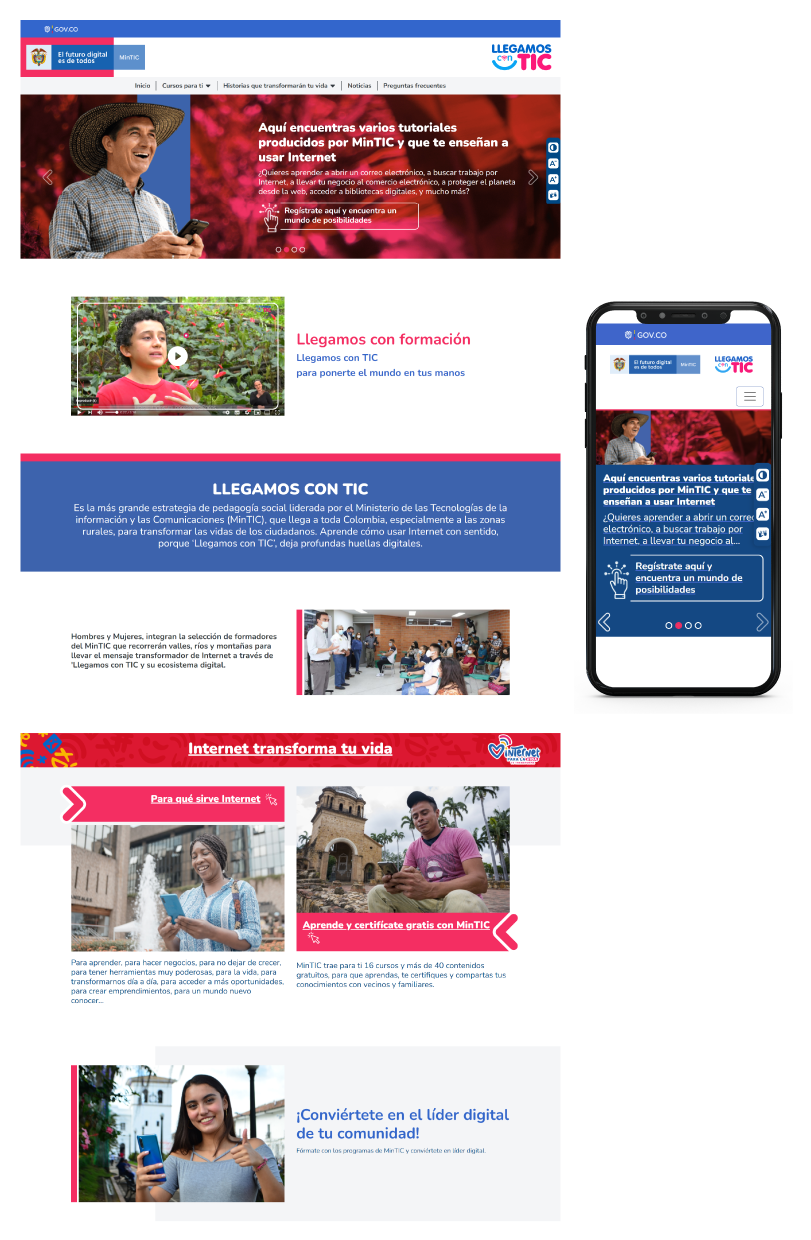 Página web de Llegamos con TIC