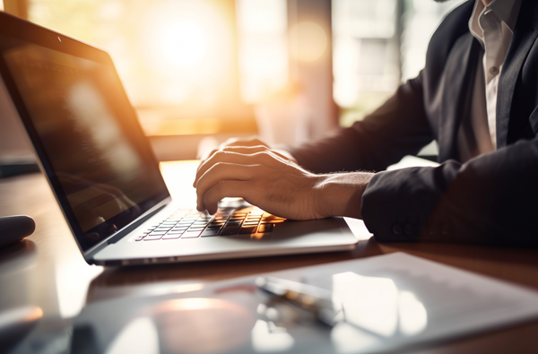 Imagen persona escribiendo en portatil